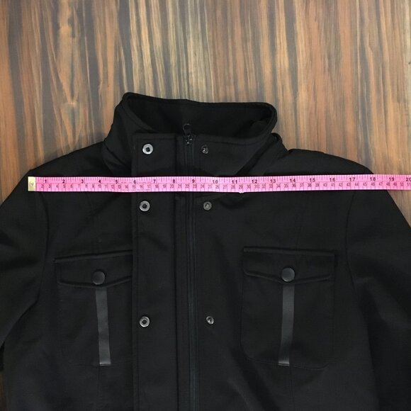 [Novelti] Black Fleece Lined High Collar Hooded Raincoat | L | Good - Picture 6 of 15